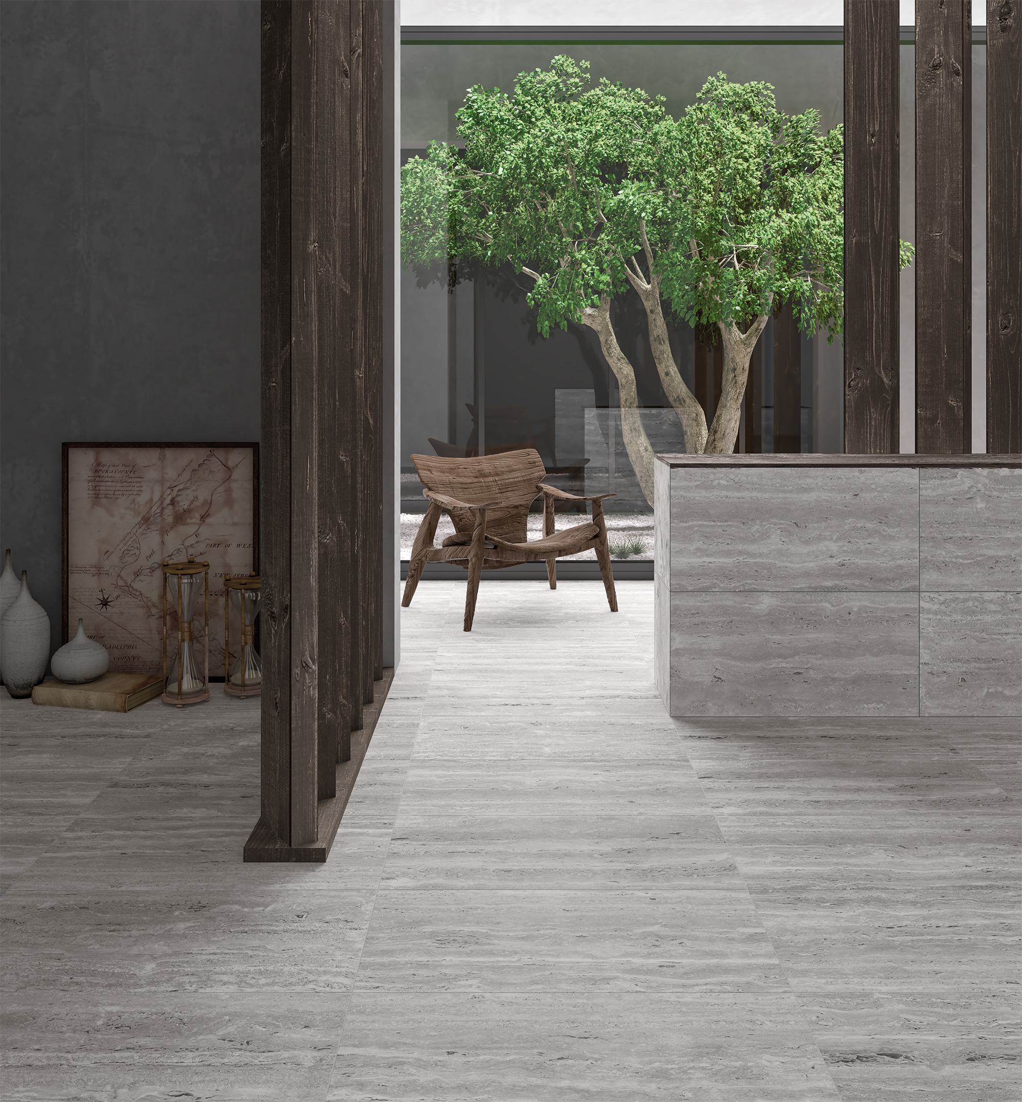 Suelo exterior travertino | Decoración de exteriores - Travertino | Bestile